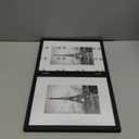 Double 8x10 Picture Frame Hinged Folding Vertical Stand for Tabletop Display, Wood Two Opening 8x10 Double Photo Frame Collage with Shatter Resistant Plexiglass, Black