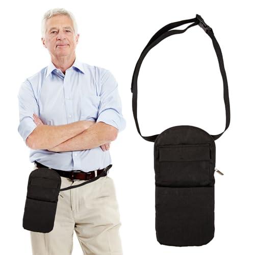 Nephrostomy Tube and Drainage Bag Cover with Adjustable Waist Strap & Catheter Pipe Cover for Nephrostomy Outer Bag Holder (Black)