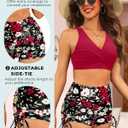 Aqua Eve Bikini with Shorts for Women - Two Piece Swimsuit with Boyshorts 2PC High Waisted Bathing Suits Swimwear (Red, M)