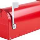 RAINHOL Metal Mailboxes for Outside Post Mount, Galvanized Steel Standard Mail Box, 20 x 8.9 x 6.7 inches, Medium Compacity, Red Mailbox
