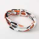 Noubeau Toddler Baby Girls Halloween Outfits Letter Print Flare Sleeve Dress Shirt Cute Pumpkin Bell-Bottoms Pants Scarf (12-18 Months, Black)