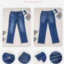 SHEWIN Straight Leg Jeans for Women Trendy High Rise Tapered Flare Jeans Stretchy Wide Leg Ankle Denim Pants with Pockets (4, Dark Blue)