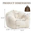 Bean Bag Chair with Memory Foam Filling for Adults