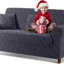 TAOCOCO Stretch Sofa Covers for 3 Cushion Couch, 1Piece Non Slip Sofa Slipcover Washable with 2PCS Throw Pillow Covers, Jacquard Furniture Protector for Pets Dog(3 Seater,Dark Grey)