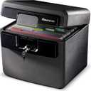SentrySafe Black Fireproof and Waterproof Safe, File Folder and Document Box with Key Lock, 14.3 x 15.5 x 13.5 inches, HD4100