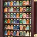 Silipull 80 Lighter Display Case Wall Mount Display Case for Lighter Detachable Wooden Cabinet W/98% UV Acrylic Door Lockable Spoon Storage Box for Collection, 22.44 x 16.93 x 1.97 Inch, Cherry Finish