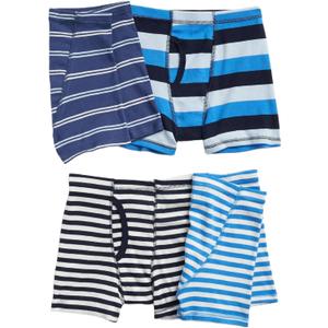 GAP Boys' 4-Pack Boxer Briefs Underpants Underwear (Size Large, Multi Blue Stripe)