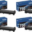 Brother Genuine Black Toner Cartridge 4-Pack, TN730, Replacement Black Toner, Page Yield Up to 1,200 Pages Each