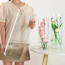 Liotww Extra Large Acrylic Cylinder Clear Vase for Floor, 20 in Tall Big Wide Mouth Plastic Unbreakable Hurricane Flower Vases of 3 for Home Decor (D 8", D 6", D 4.8" + 2 Holder)