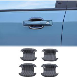 Aunginsy Exterior Door Handle Bowl Trim Cover Compatible with Ford Maverick 2022-2025 Ford Bronco Sport 2021-2025 Outside Door Handle Cup Bowl Cover Scratches Protector Decorative Sticker Accessories (Carbon Fiber Pattern)