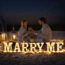 Marry Me Light Up Letters LED Marry Me Sign for Proposal Decorations Battery Operated Warm White Letter Sign for Proposal