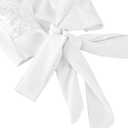 Remidoo Women's Sexy Self Tie Backless Tops Scallop Trim Lace Shirt Square Neck Crop Top (White, S)