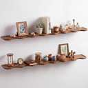Pinkunn 2 Pcs Walnut Floating Shelves for Wall 48 Inch Wooden Wave Floating Shelf Live Edge Shelves Wall Decor for Bathroom Bedroom Living Room Office, Scalloped Mounted Display Hanging Shelf