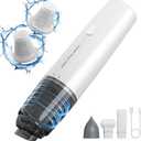 Handheld Vacuum Cordless, Car Vacuum Portable with 2 Suction Modes, Blow & Suction 2-in-1, Mini Vacuum Cleaner Rechargeable for Car, Home, Pet Hair, Office, Desk, Keyboards (White)