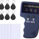 Handheld ID Copier 125khz RFID Reader Writer Duplicator Handheld RFID Copier Used for T5577 or EM4305 6 pcs T5577 keyfob + Cards (ZGAGFZ) (Blue)