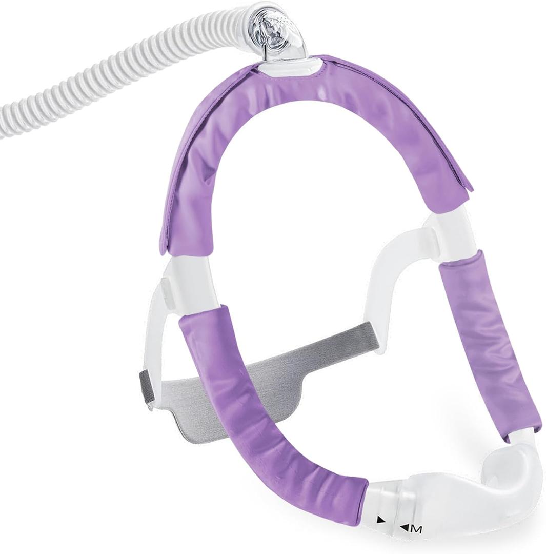 3 Pack Satin CPAP Strap Covers, CPAP Mask Cushions, Universal and Comfort CPAP Mask Strap Pads to fit Dreamwear Headgear for Reducing Red Marks CPAP Hair Protector for Women(Light Purple)