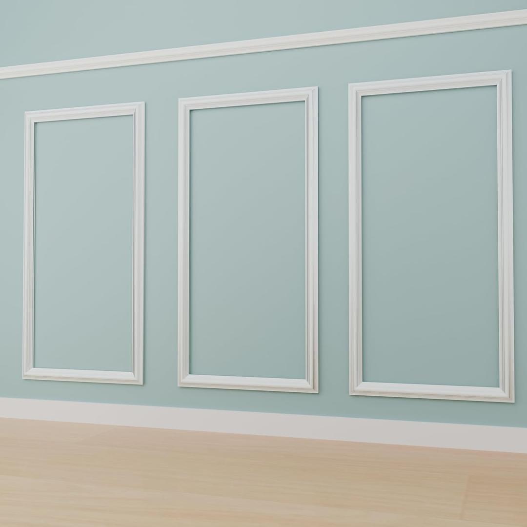 3 PCS Premade Wainscoting Panels peel and stick Accent Wall Panels For Interior Wall Decor Easy DIY Build And Batten Chair Rail & Picture Frame Door Decor (12 x 24 in)