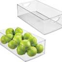 iDesign Stackable Clear Plastic Extra Long Storage Bin, Organizer for Kitchen Cabinet or Pantry, 2-Pack