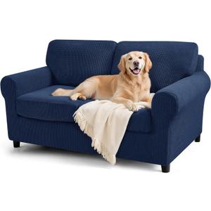 SUBRTEX 5 Pieces Stretch Sofa Slipcover Sets Couch Cover Sets Backrest Cushion Covers Furniture Protector Collection Set for Oversize Sofa Loveseat Chair Slip Covers(Medium, Navy)