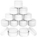 Houseables Lotion Jars, Lotion Container, Cosmetic Jars with Lids, Body Butter Containers, Travel Pots for Creams, Makeup, Moisturizer, Storage, Refillable, Empty, Small, Plastic, White, 4 OZ, Pack of 11