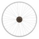 Hiland 26" x 1.75" Alloy Rear Bike Rim for 1.75 to 2.215 Inch Wide Tire, Disc Brake Compatible, Rear MTB Wheel with 7 Speed Freewheel, Bolt On Axle, Bicycle Accessories for Adult Bikes, Silver