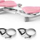 MERACH Waist Twister, Ab Machine with 300 lbs Weight Capacity, Abs Workout for Slim Waist and Core Ab Exercise, Noiseless Home Gym Exercise Equipment for Women Men (White&Pink)