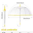 G4Free 52 inch Clear Bubble Umbrella Large Transparent Dome Stick Umbrella