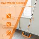 SISUPASSIE 12FT Car Wash Brush with Long Handle, 12-Inch Soft Bristle Car Cleaning Brush for Cleaning RV, Truck, Boat, Solar Panels, Orange