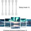 Ginfonr Canvas Wall Art Decor, 5 Panels Snow Scene Modern Wall Art for Bathroom, Large Abstract Aurora Wall Paintings for Living Room Couch, Framed Canvas Painting Above the Bed 04