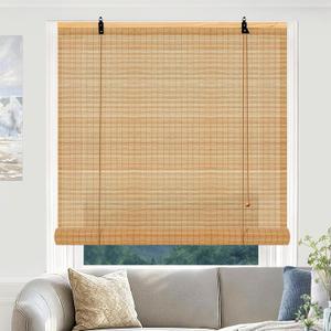 Bamboo Window Blinds, Roll Up Bamboo Blinds for Indoor Windows 30Wx72L Light Filtering UV Protection Natural Bamboo Shades, Easy to Install for Home&Office