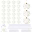 Treela 24 Set Flower Candles Wedding Favor for Guests Mini White Rose Shaped Tealight Candles for Return Gift Wedding Birthday Bridal Shower Housewarming Party