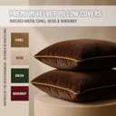 2 Pack Velvet Decorative Throw Pillow Covers, 18"x18", Brown and Camel, Solid, Modern, Contrast Piping, Indoor Use, Bedroom & Living Room
