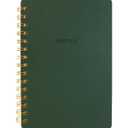 CAIYI STUDIO A5 Lined Spiral Journal Notebook, 160 Pages 100 GSM Thick Paper, 5.7 x 8.2 inches College Ruled Notebook, Double-Wire/Faux Leather Cover/Inner Pocket (Jasper)