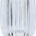 DASITON Makeup Brush holder Organizer,Crystal Cosmetic Makeup Brush Glass Brushes Storage Holder, Vintage Make Up Brush Cup Holder striped vase(Clear)