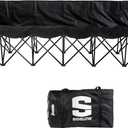 Franklin Sports Sideline Team Bench - Collapsible Sports Bench - Easy Assembly - Pop Up Black, 6 Person
