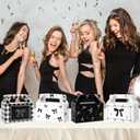 2 x 24Pcs Black Bow Treat Boxes Party Supplies Bow Party Favors Goodie Boxes Coquette Gift Boxes Bows Theme Treat Candy Box for Girls Birthday Bachelorette Engagement Baby Shower Black Party Decorations