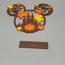 Haimimall Fall Decorations Thanksgiving Indoor Decorations Mouse Wooden Centerpiece for Table, Mouse Pumpkin Decorations for Home Fall Leaves Table Signs Fall Harvest Party Decoration