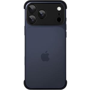 Metal Frameless Phone Case Compatible with iPhone 17 Pro, Frameless Minimalist Design, Extremely Highlighting Personality. Black