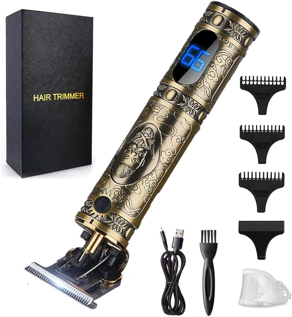 Hair Clippers for Men Hair Trimmer for Barbers,Professional Cordless T Blade Trimmer, Beard Edger Liners for Men,Barber Shavers for Hair Cutting,Gold Knight Close-Cutting Hair Machine