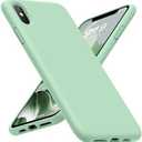 Set of 2 Pack, OuXul Case for iPhone X/iPhone Xs case Liquid Silicone Gel Rubber Phone Case, iPhone X/iPhone Xs 5.8 Inch Full Body Slim Soft Microfiber Lining Protective Case (Tea Green)