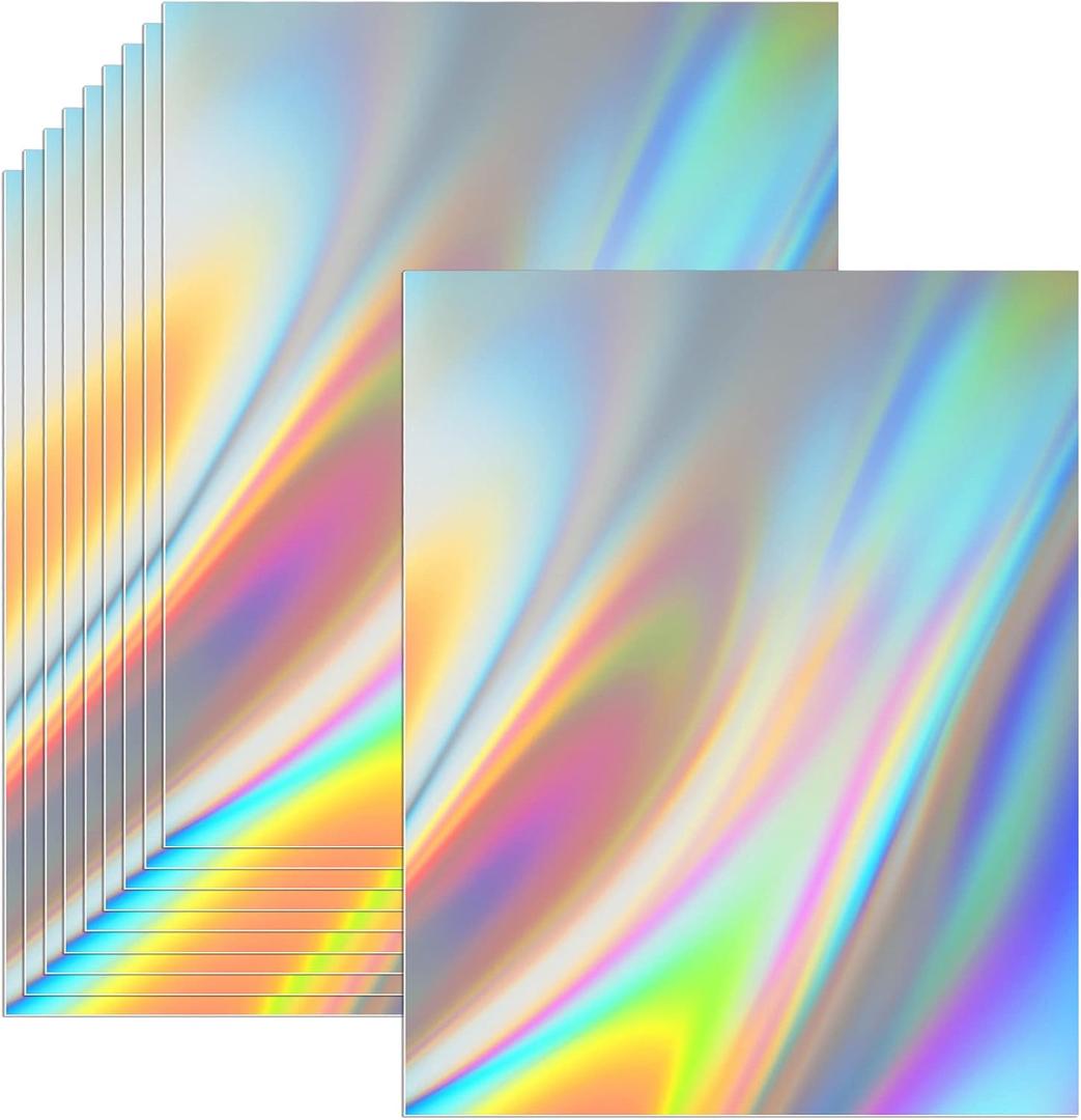 200 Sheets Metallic Holographic Card Stock 8.5 x 11 Inches Glitter Mirror Paper Shiny Iridescent Laser Metallic Paper Reflective Sheet for DIY Craft Scrapbook Poster Cardboard Not for Printing