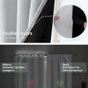 BGment Greyish White Thermal Insulated Blackout Curtains for Bedroom, 100% Black Out Curtains Noise Reduce Light Blocking Winter Curtains, Each Panel 52 x 63 Inch