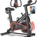 Exercise Bike, Magnetic Resistance Stationary Bikes for Home with App Compatible, Silent Indoor Cycling Bike with 350lbs Weight Capacity Comfortable Seat, Digital Monitor & Phone Mount