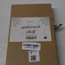 Spider Web Floating Shelf - Gothic Halloween Hanging Shelf with Hooks for Wall Oddities and Curiosities - Black Spooky Goth Wall Decor for Kitchen and Home - Crystal Display Shelf for Stones Black