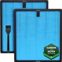 VIRELLIX 2 Pack HY4866 True HEPA Replacement Filter Compatible with MORENTO, WESTHEY HY4866, YIOU M1 - Air Purifier Filters, 4 Stage Filtration, 2in1 Carbon & Silver Technology - Blue