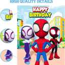 Spidey Birthday Decorations, Spidey Party Games for Boys Girls, Large Poster 24PCS Stickers for Spidey Birthday Party Supplies