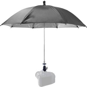 Camera Hot Shoe Umbrella, 360 Swivel DSLR Camera Sunshade & Rain Cover for Camera with Hot Shoe, Waterproof Photography Accessory for Outdoor Photographing, Filming, Live Streaming, 20 Inch Black