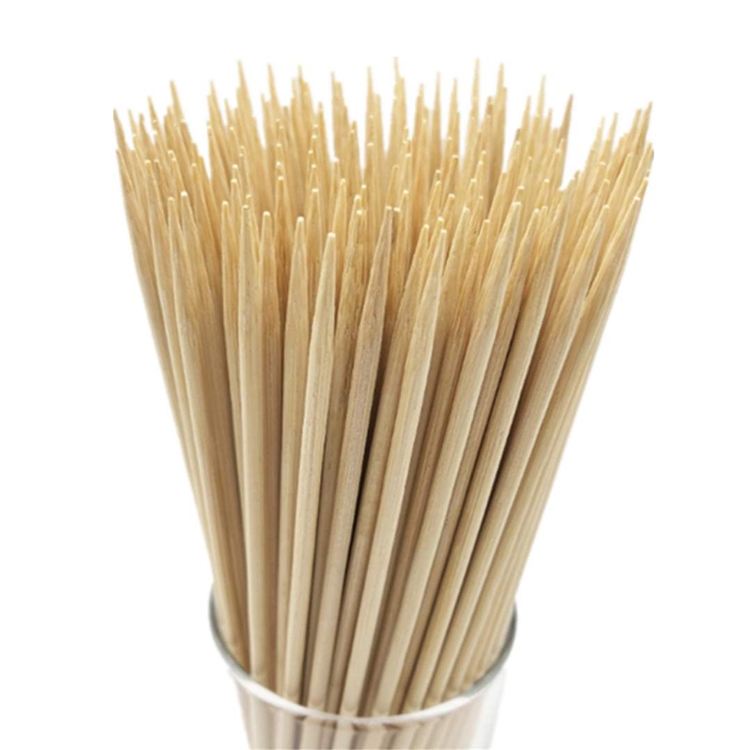 6" Natural Bamboo Skewers for BBQ，Appetiser，Fruit，Cocktail，Kabob，Chocolate Fountain，Grilling，Barbecue，Kitchen，Crafting and Party. Φ=4mm, More Size Choices 8"/10"/12"/14"/16"/17.5"/30"/36"(200 PCS)
