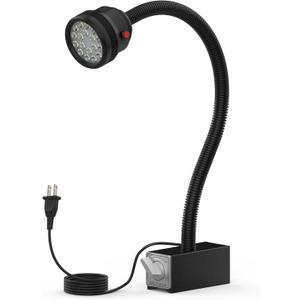 Magnetic Work Light,18W Machine Light with 12T Base,1800 Lumens Flexible Lathe Work Light for CNC Milling Machines Drilling Lighting