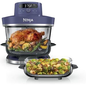 Ninja Crispi Pro Glass Air Fryer, 6-in-1, Amethyst, AS101PU1 | Max crisp, air fry, bake, roast, recrisp, dehydrate, 1800W, 450F max, 6Qt, 2.5Qt containers, 6 Quarts